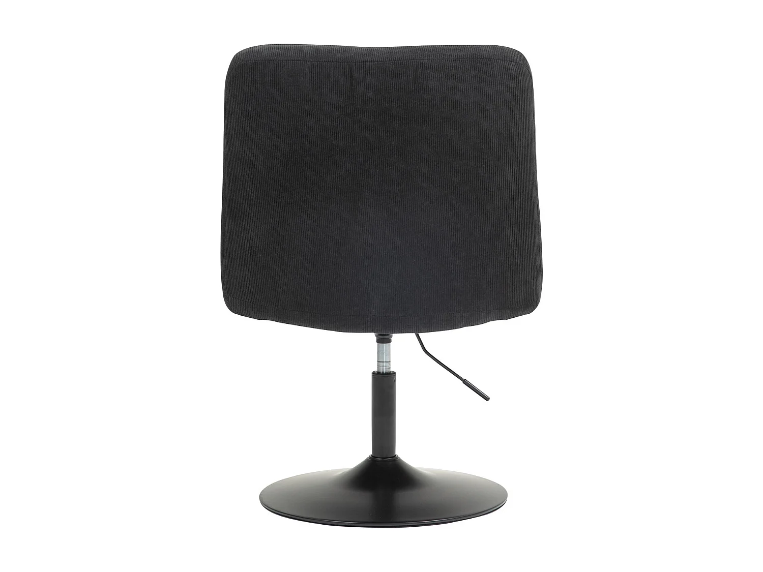 Fauteuil lounge HENRY chaise rembourrée avec base pivotante et couverture en velours côtelé noir