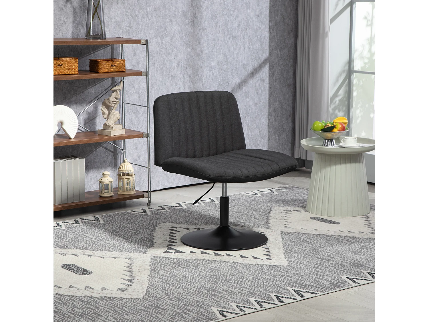 chaise longue EMILY chaise de relaxation réglable en hauteur rotative à 360° noir