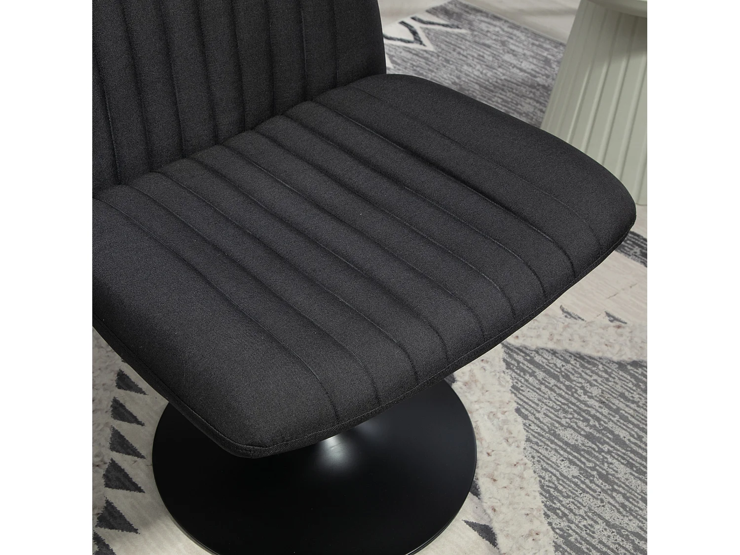 chaise longue EMILY chaise de relaxation réglable en hauteur rotative à 360° noir