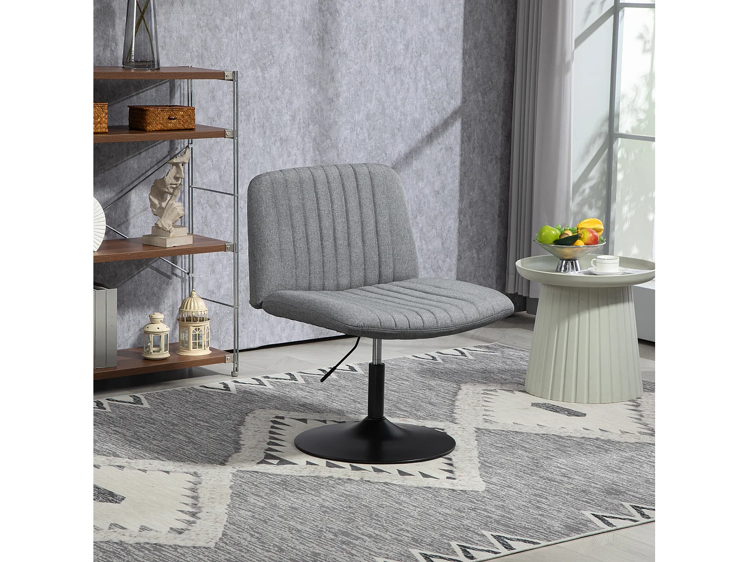 chaise longue EMILY chaise de relaxation réglable en hauteur rotative à 360° gris