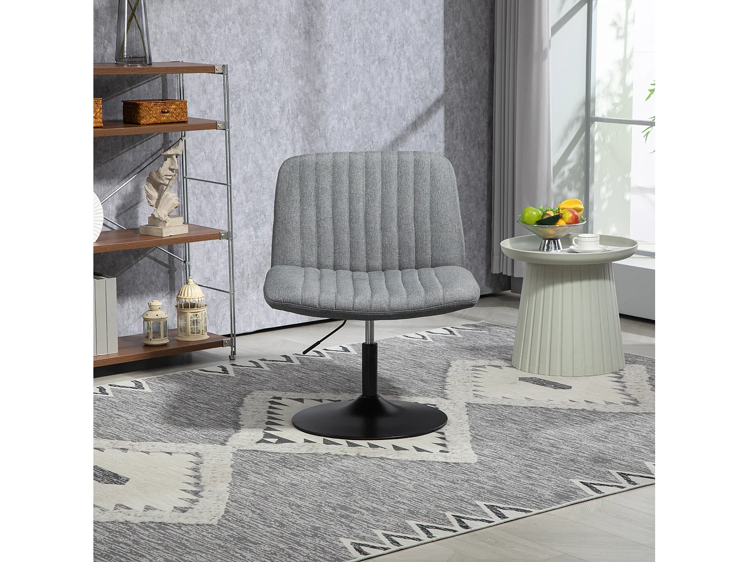 chaise longue EMILY chaise de relaxation réglable en hauteur rotative à 360° gris