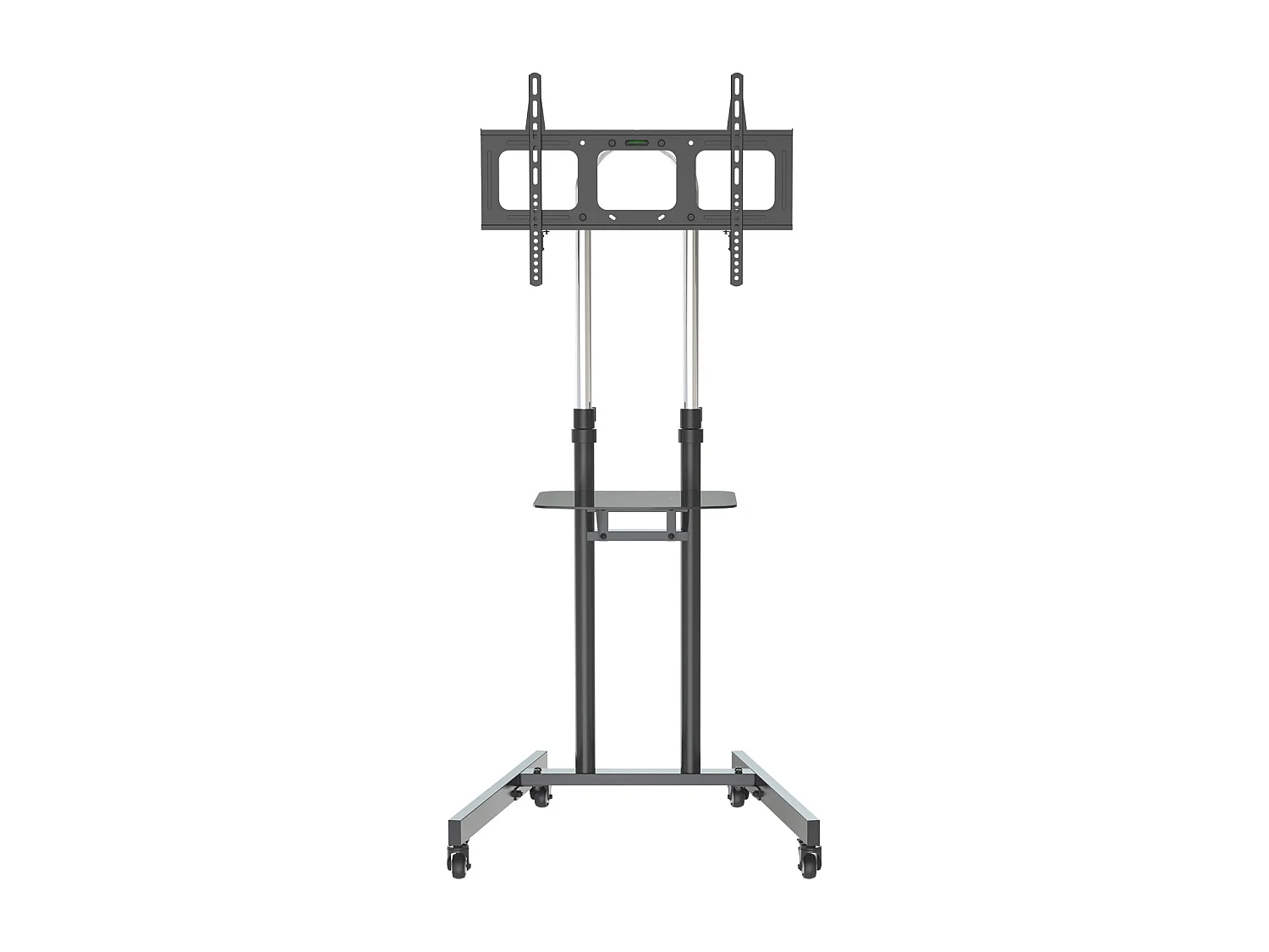 Meuble TV réglable en hauteur Chariot TV Meuble TV Roues verrouillables Surface de rangement Étagère pour ordinateur portable Noir