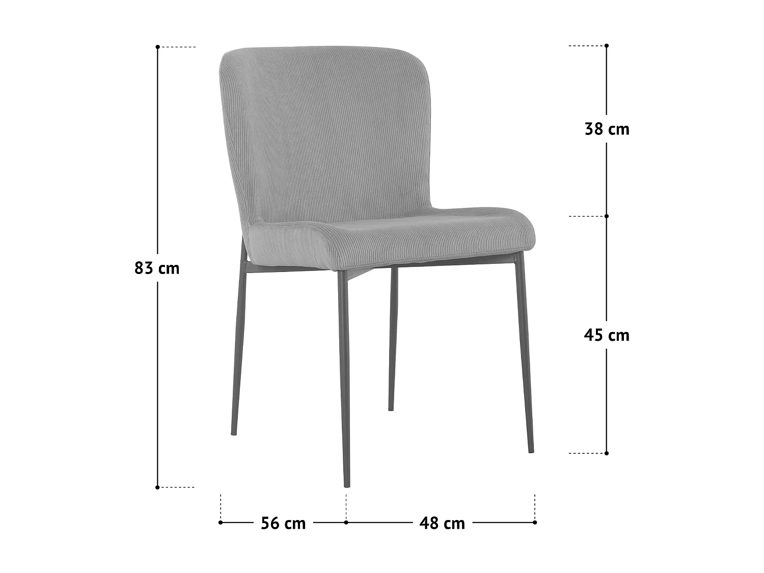 SVITA FREDDIE Lot de 2 chaises de salle à manger Beige