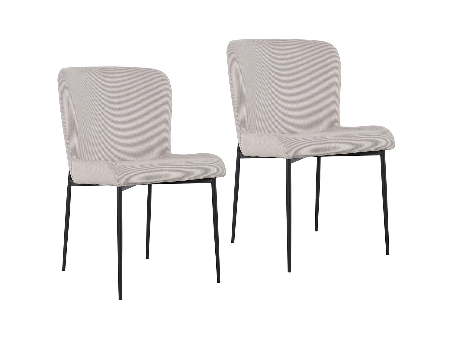 SVITA FREDDIE Lot de 2 chaises de salle à manger Beige