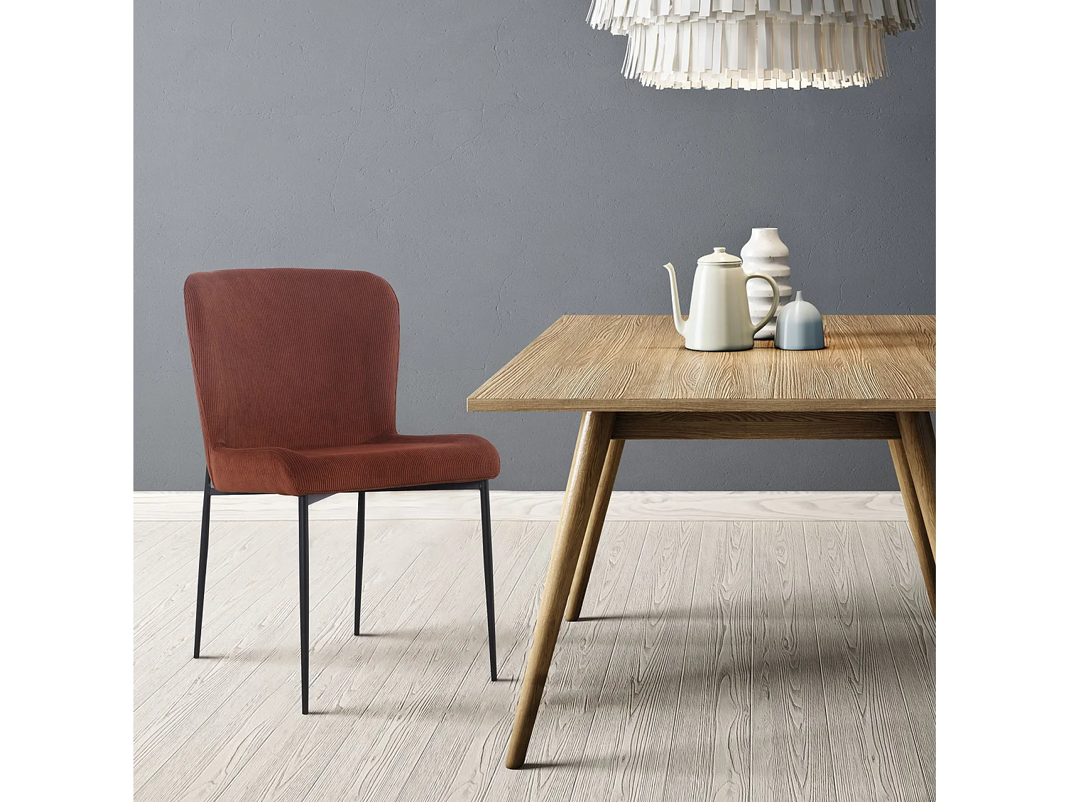 SVITA FREDDIE Lot de 2 chaises de salle à manger Marron