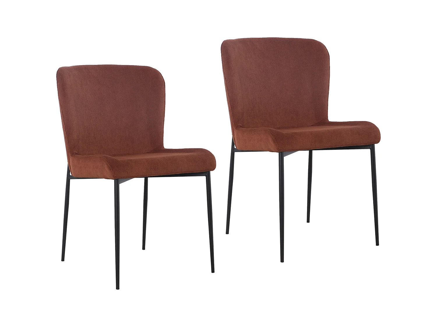 SVITA FREDDIE Lot de 2 chaises de salle à manger Marron