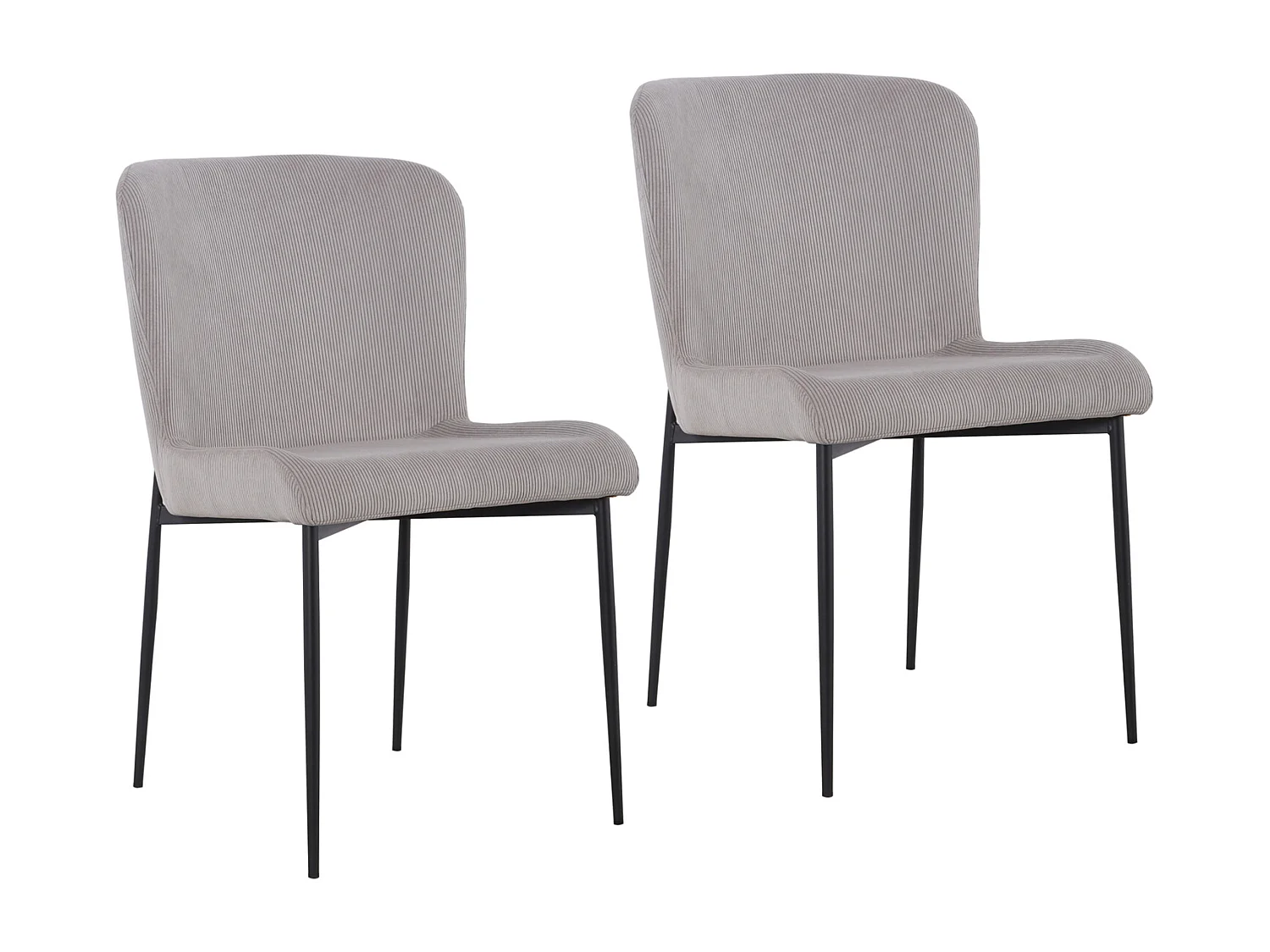 SVITA FREDDIE Lot de 2 chaises de salle à manger Gris Clair