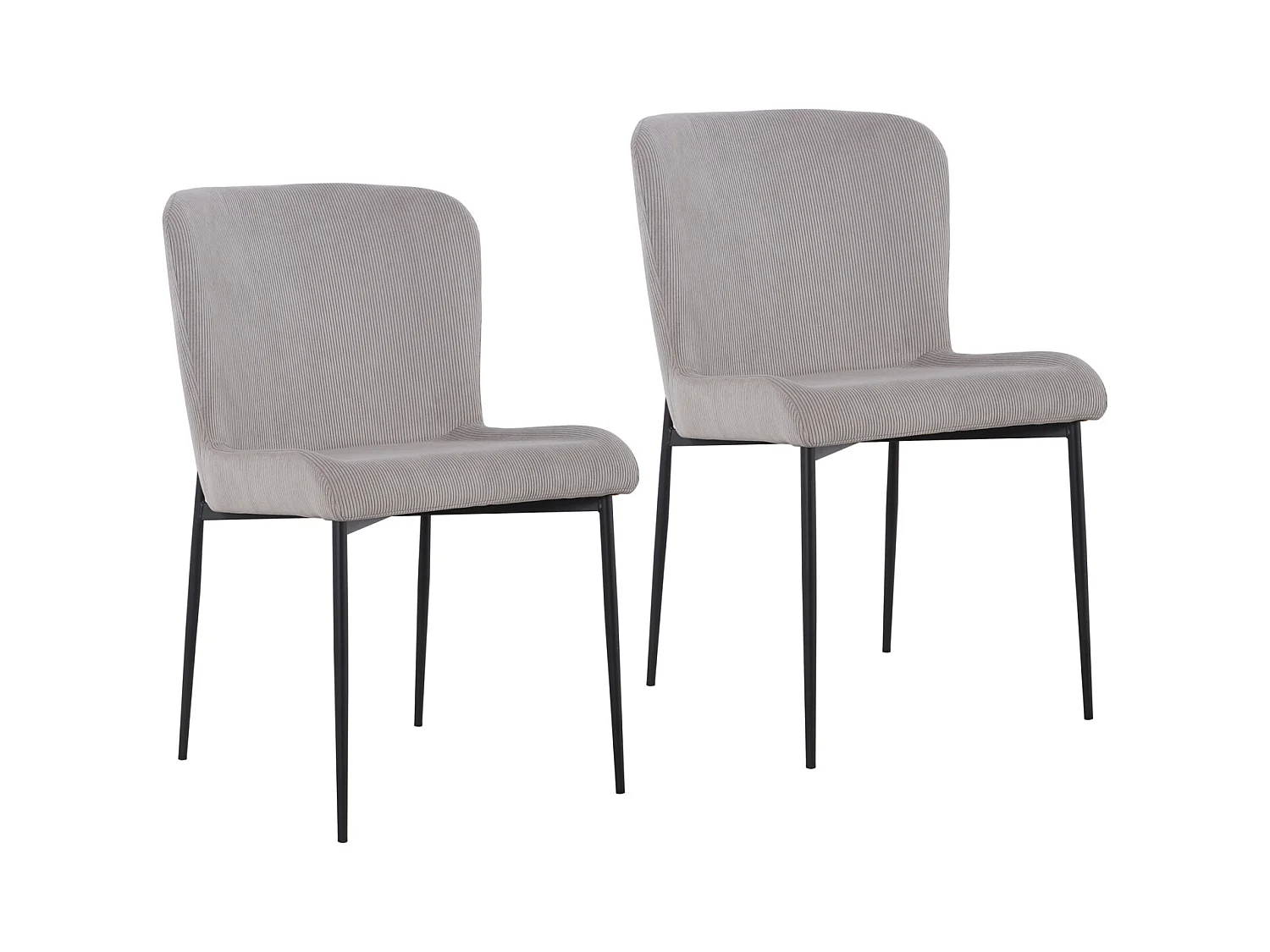 SVITA FREDDIE Lot de 2 chaises de salle à manger Gris Clair