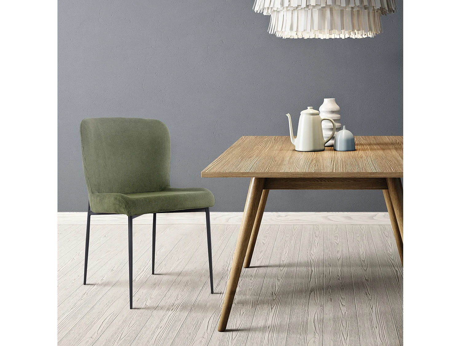 SVITA FREDDIE Lot de 2 chaises de salle à manger Vert