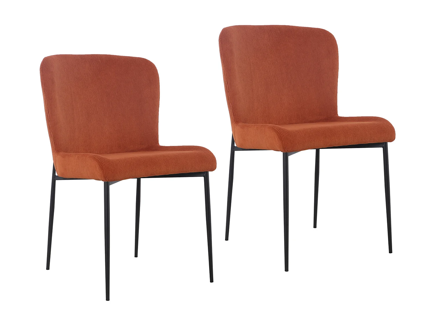 SVITA FREDDIE Lot de 2 chaises de salle à manger Orange