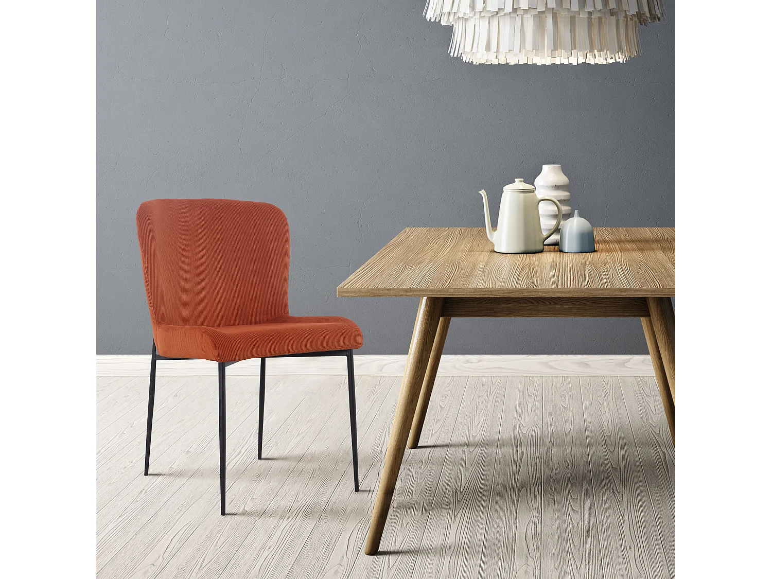 SVITA FREDDIE Lot de 2 chaises de salle à manger Orange