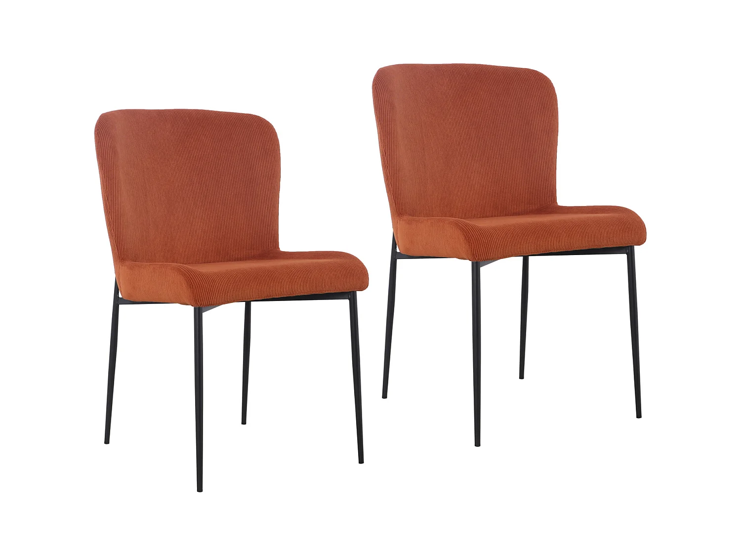 SVITA FREDDIE Lot de 2 chaises de salle à manger Orange