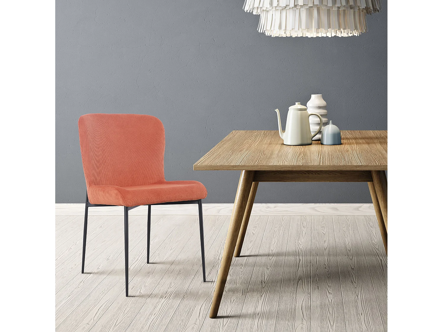 SVITA FREDDIE Lot de 2 chaises de salle à manger Rouge rouille