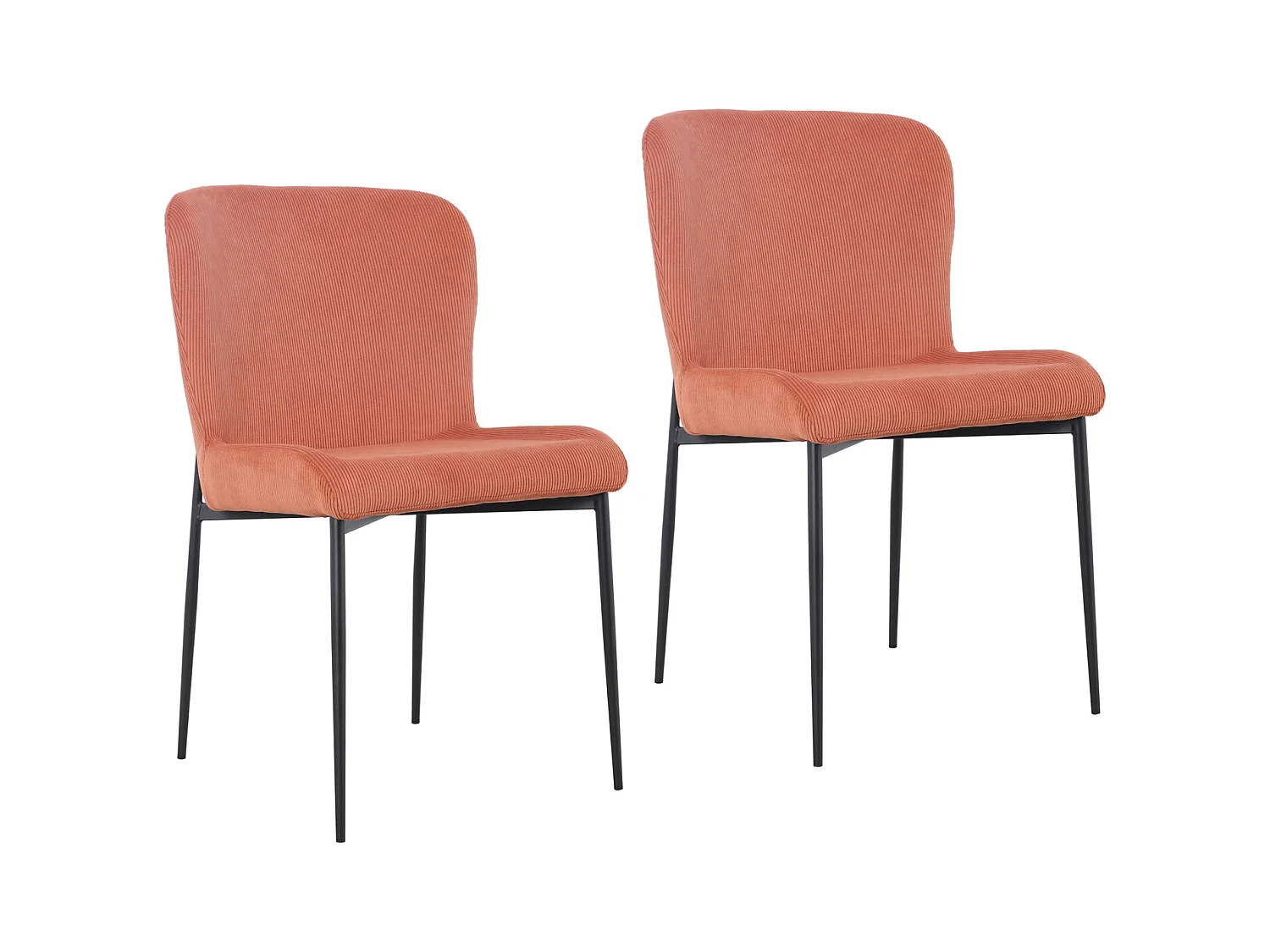 SVITA FREDDIE Lot de 2 chaises de salle à manger Rouge rouille