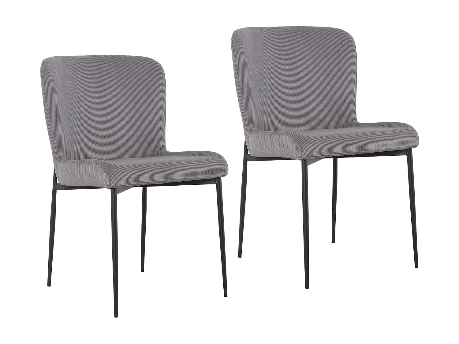 SVITA FREDDIE Lot de 2 chaises de salle à manger Gris Clair