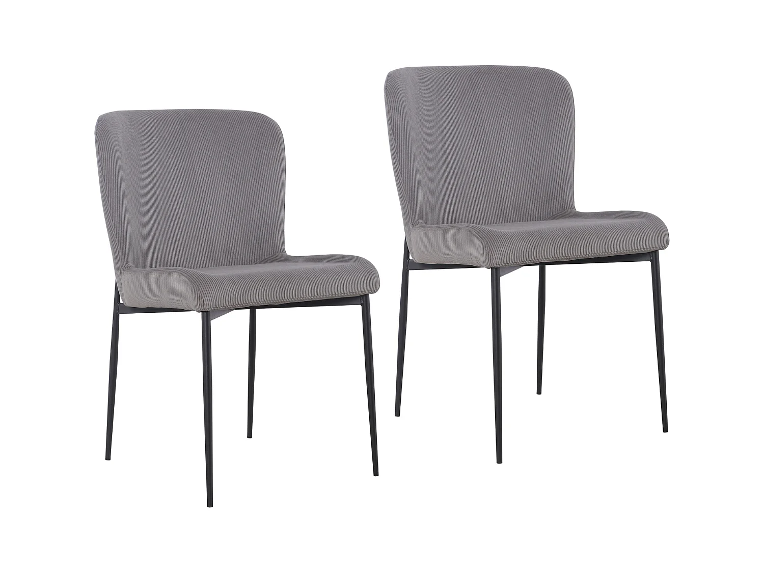 SVITA FREDDIE Lot de 2 chaises de salle à manger Gris Clair