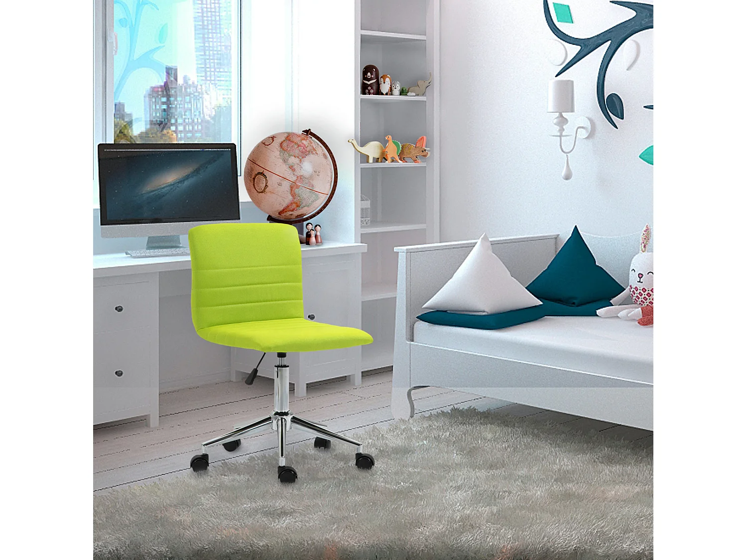 KINDERSCHREIBTISCHSTUHL LINUS Stoffbezug Grün