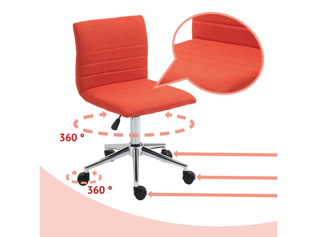 vente unique SVITA LINUS chaise de bureau chaise pivotante pour enfant chaise de bureau chambre d'enfant revêtement en tissu rouge