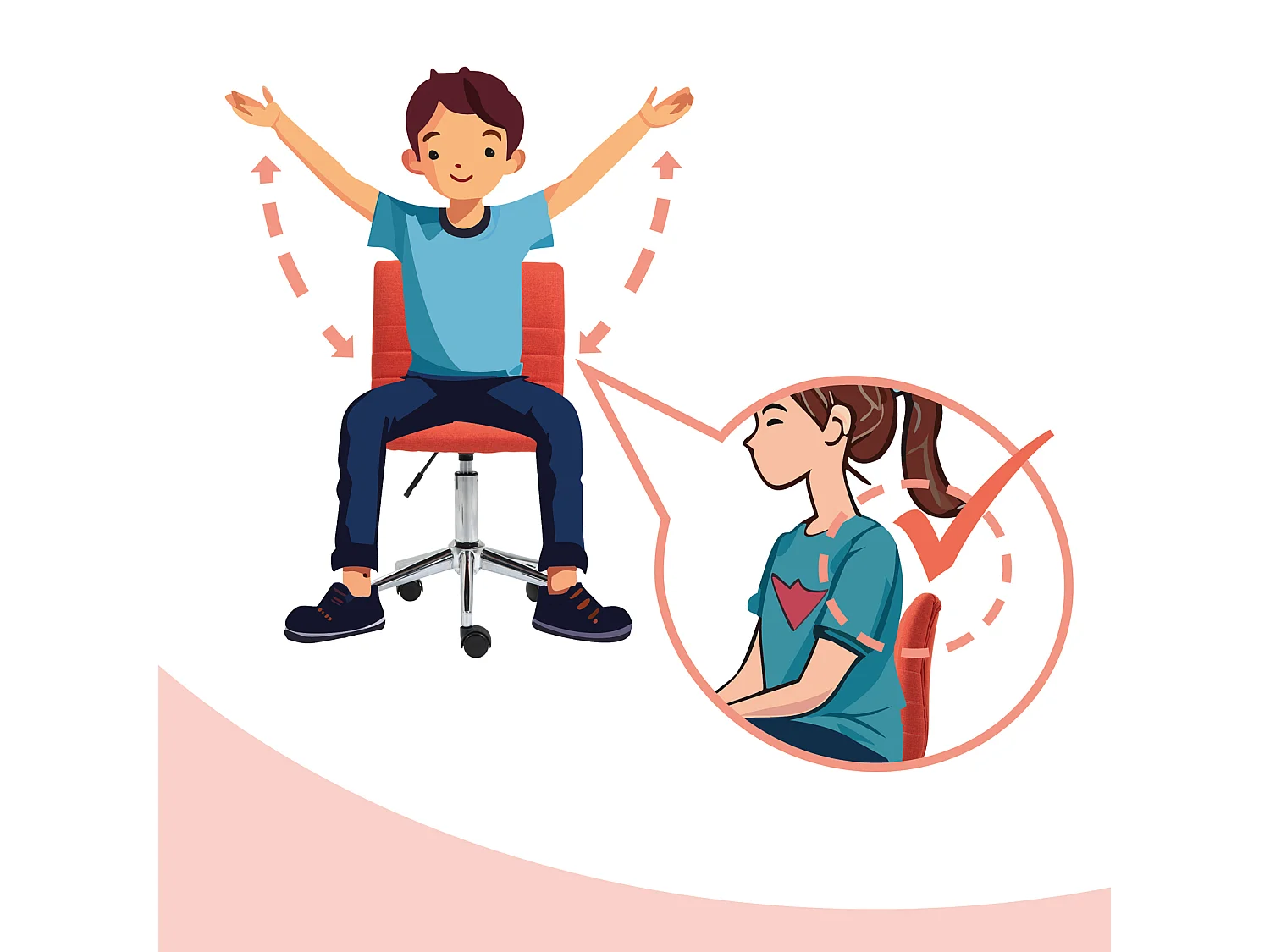 KINDERSCHREIBTISCHSTUHL LINUS Stoffbezug Rot