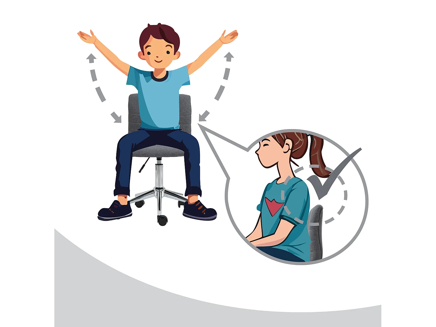 KINDERSCHREIBTISCHSTUHL LINUS Stoffbezug Grau