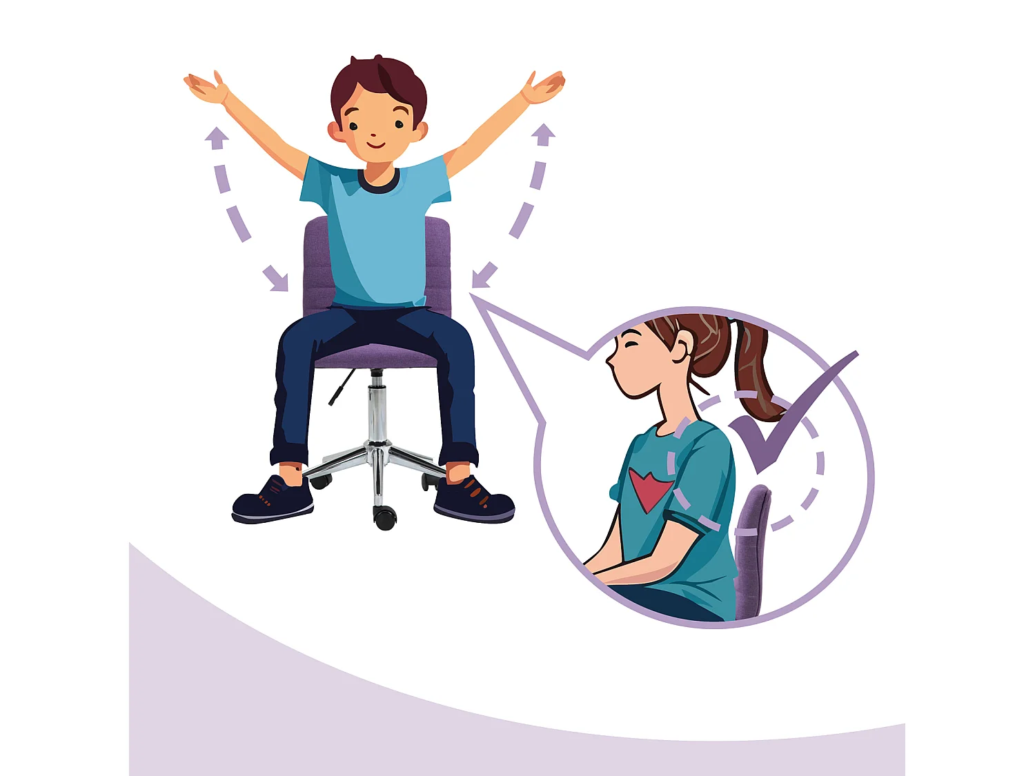 KINDERSCHREIBTISCHSTUHL LINUS Stoffbezug Lila