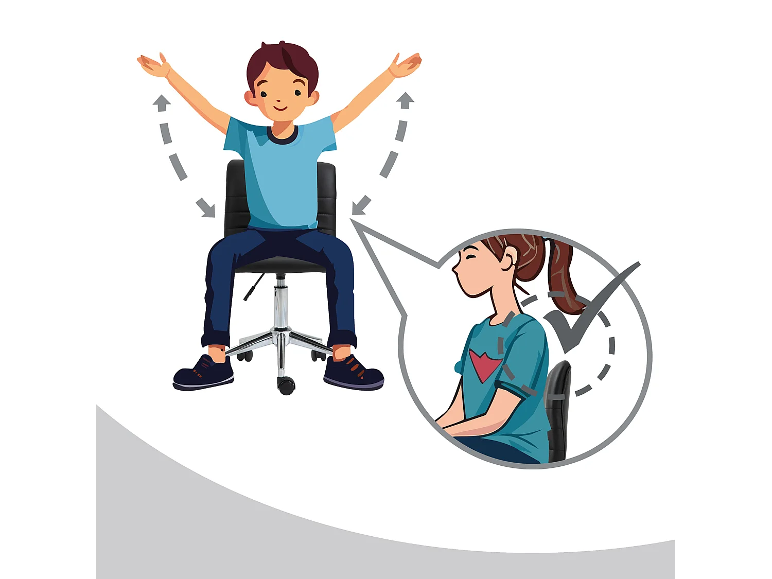 SVITA LINUS chaise de bureau chaise pivotante pour enfant revêtement en simili cuir noir