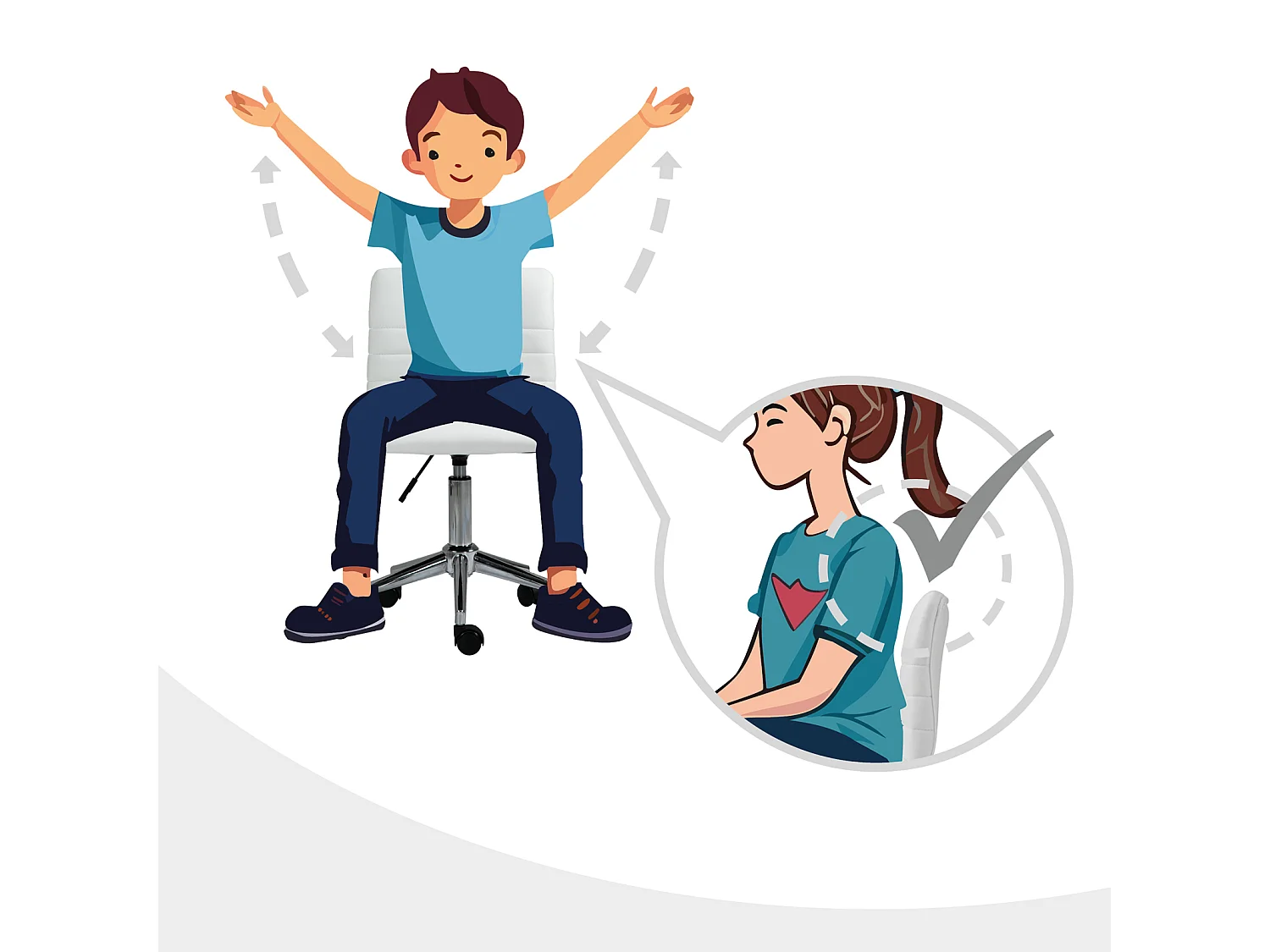 SVITA LINUS chaise de bureau chaise pivotante pour enfant revêtement en simili cuir blanc