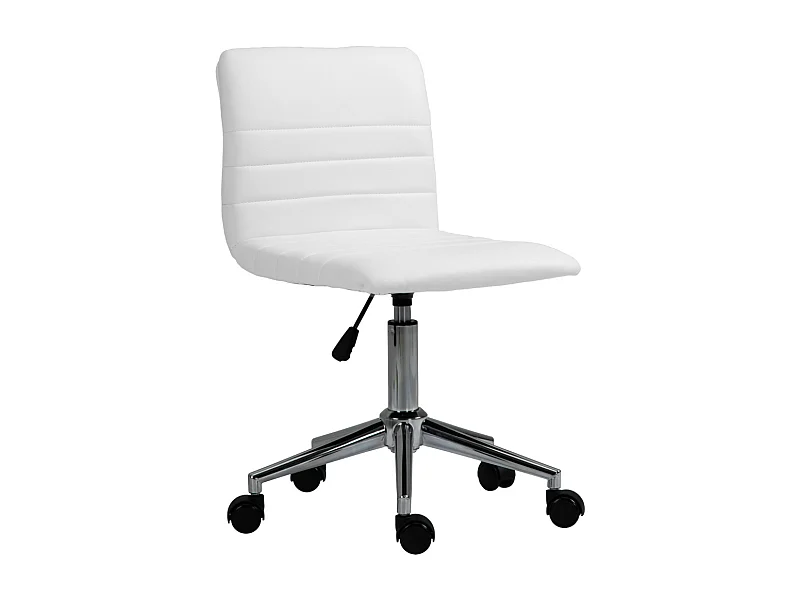 SVITA LINUS chaise de bureau chaise pivotante pour enfant revêtement en simili cuir blanc