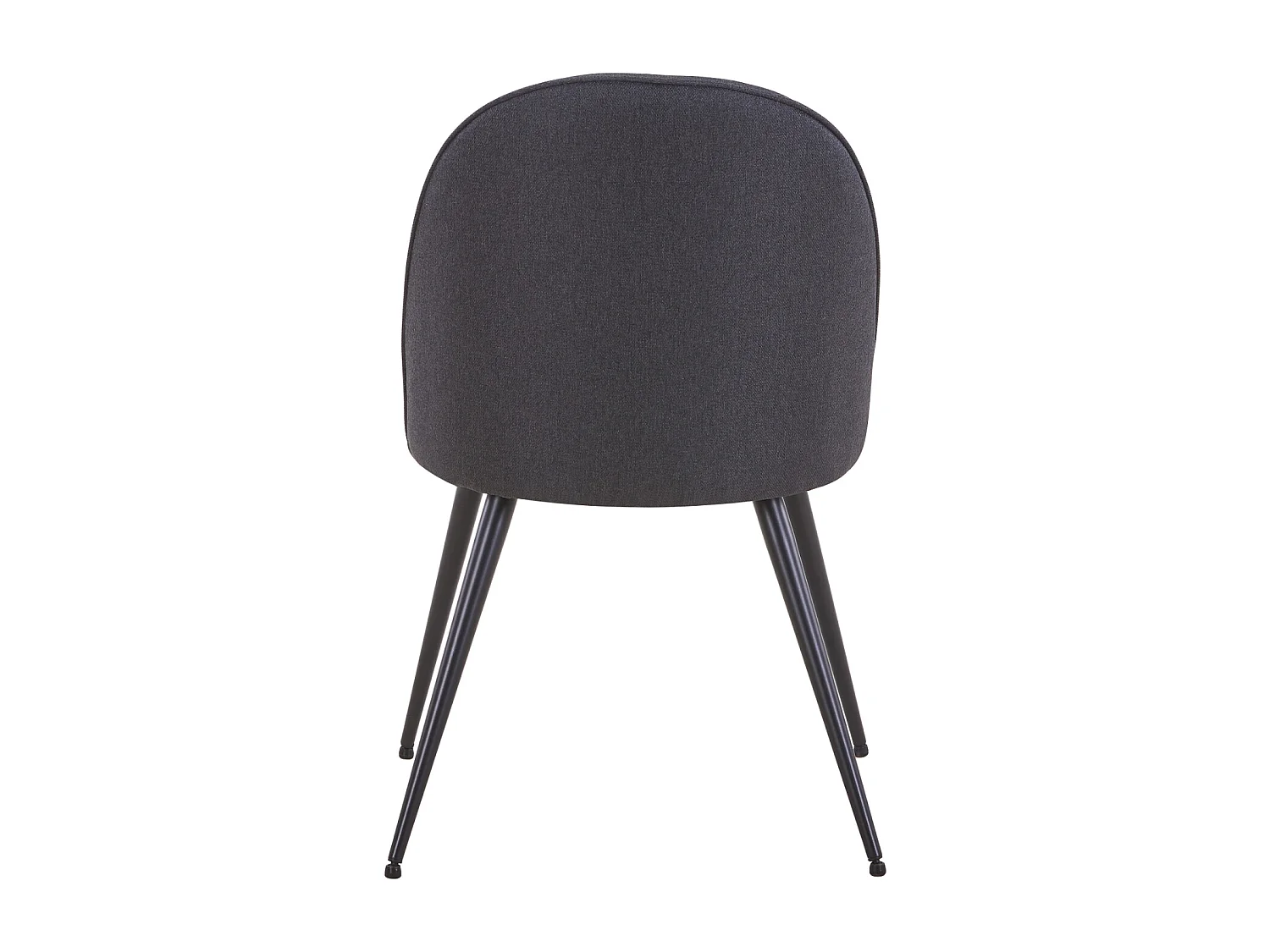 SVITA ANITA lot de 2 chaises de salle à manger rembourrées revêtement tissu pieds métal noire