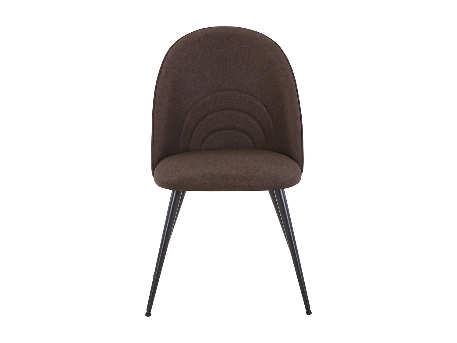 SVITA ANITA lot de 2 chaises de salle à manger rembourrées revêtement tissu pieds métal marron