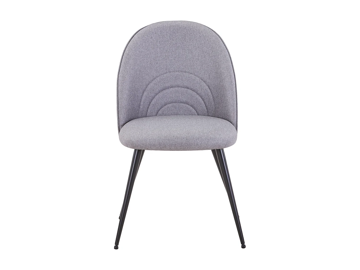 SVITA ANITA lot de 2 chaises de salle à manger rembourrées revêtement tissu pieds métal gris clair