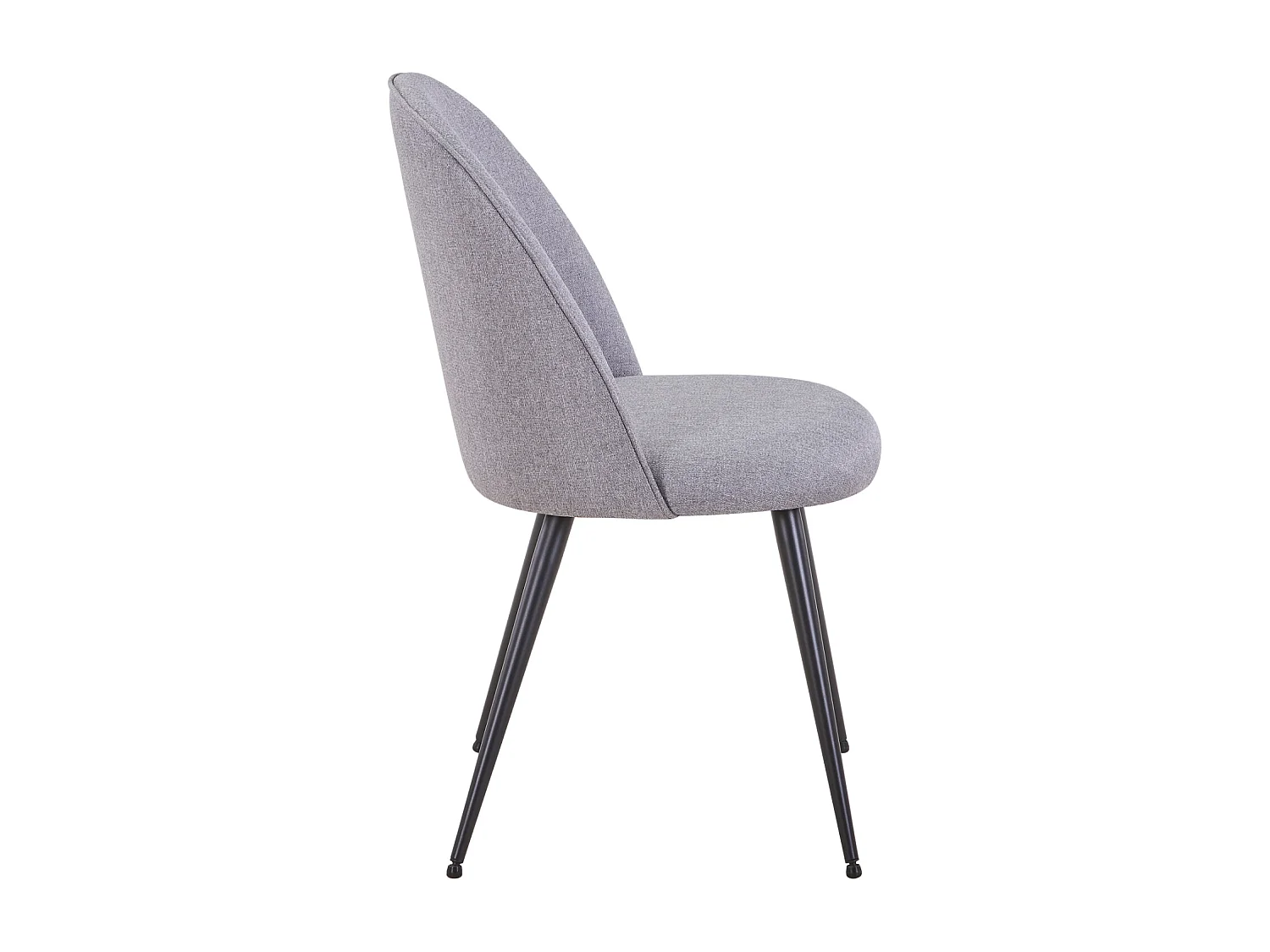 SVITA ANITA lot de 2 chaises de salle à manger rembourrées revêtement tissu pieds métal gris clair