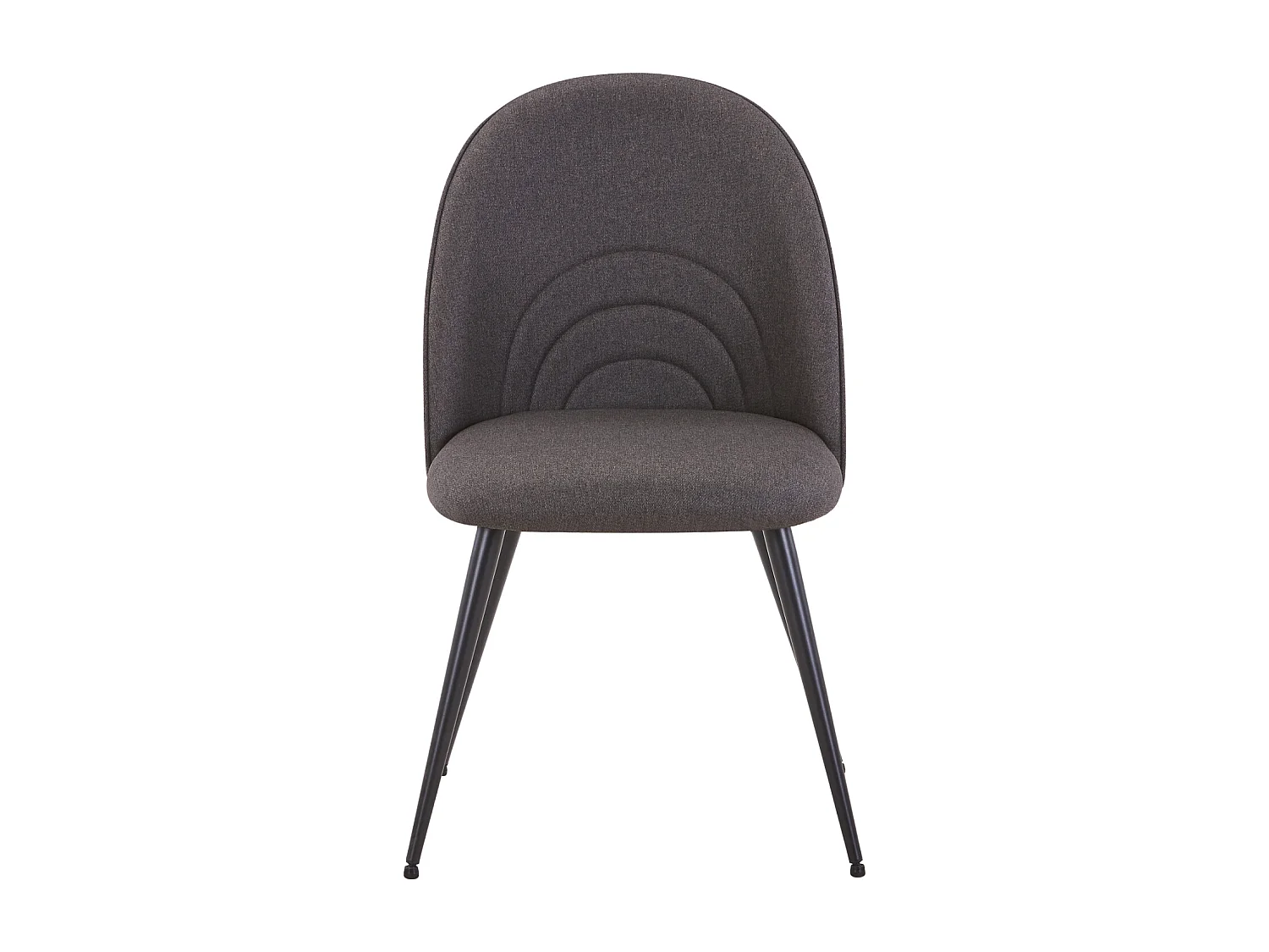 SVITA ANITA lot de 2 chaises de salle à manger rembourrées revêtement tissu pieds métal gris foncé