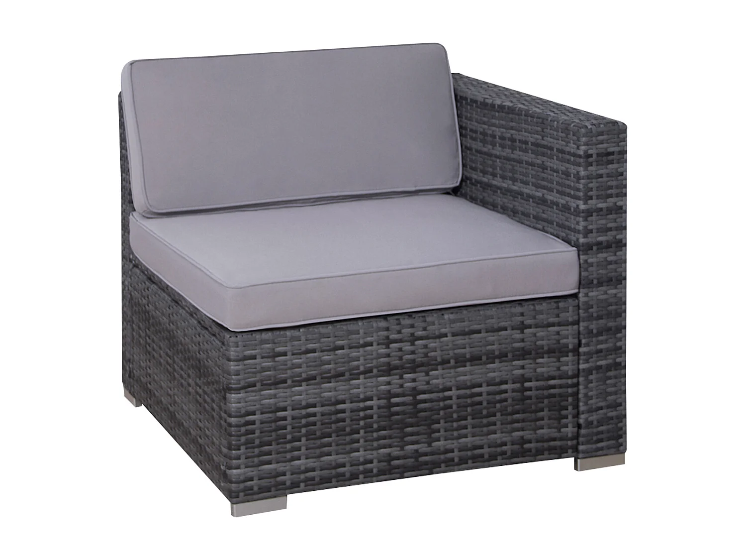 SVITA CALIFORNIA salon de jardin salon de jardin en polyrotin salon de balcon en rotin gris