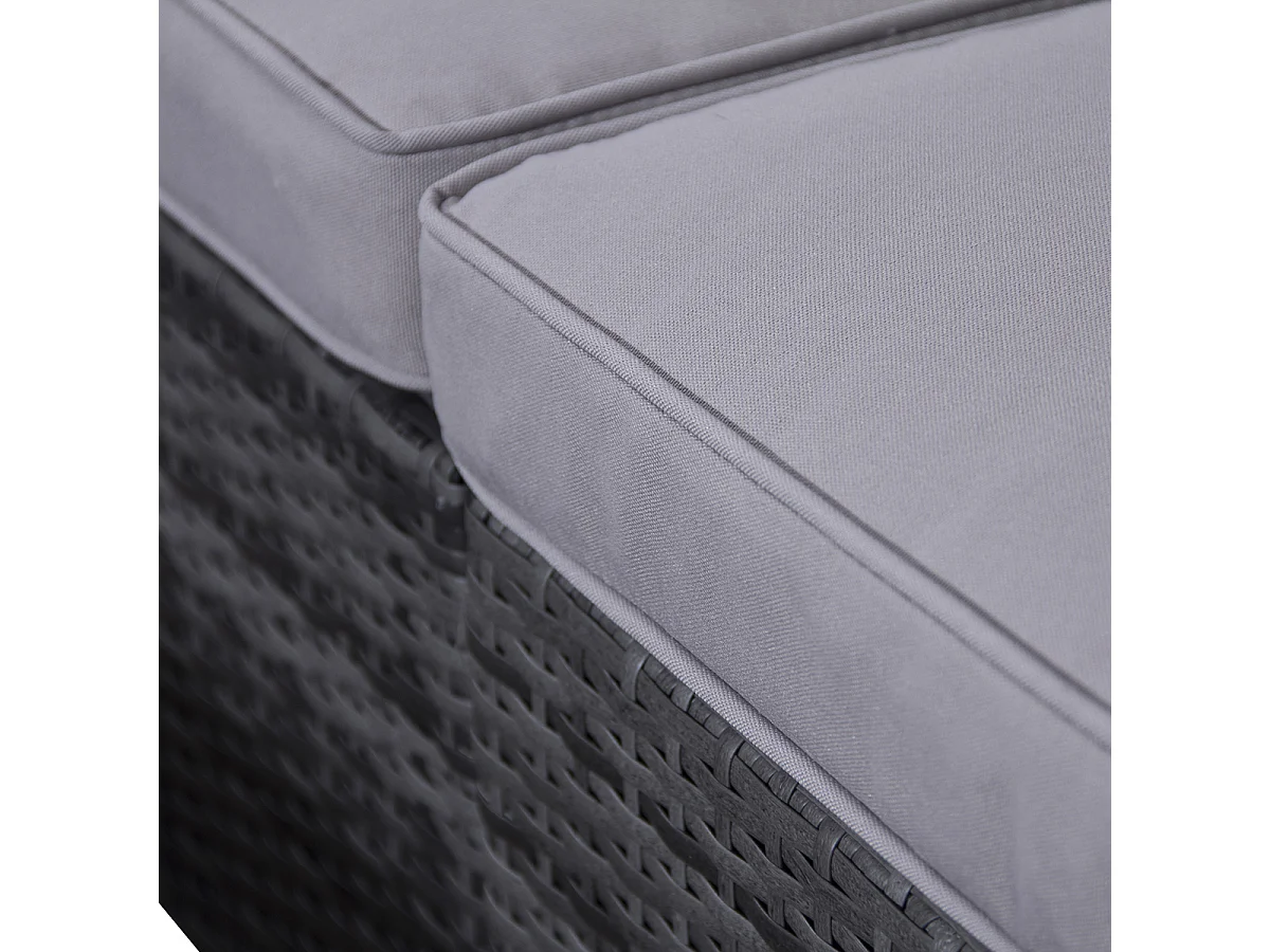 SVITA CALIFORNIA salon de jardin avec housse salon de jardin en polyrotin salon de balcon en rotin avec coussin gris