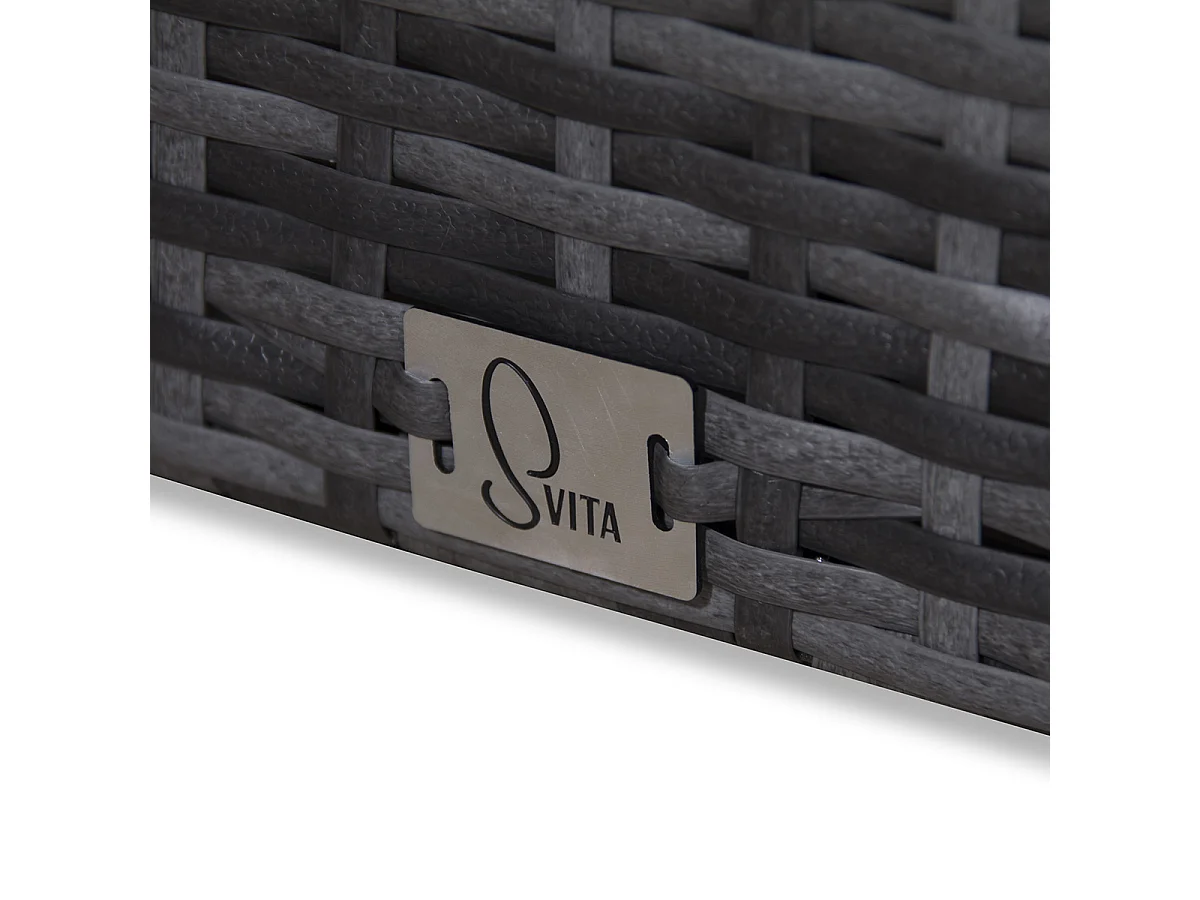 SVITA CALIFORNIA salon de jardin avec housse salon de jardin en polyrotin salon de balcon en rotin avec coussin gris