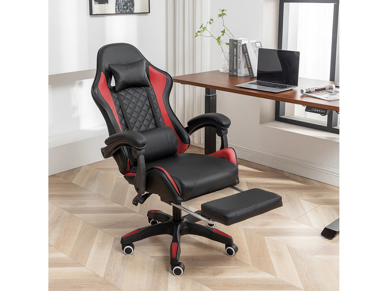 SVITA X-Stream chaise de jeu avec repose-pieds fauteuil de direction ergonomique rouge