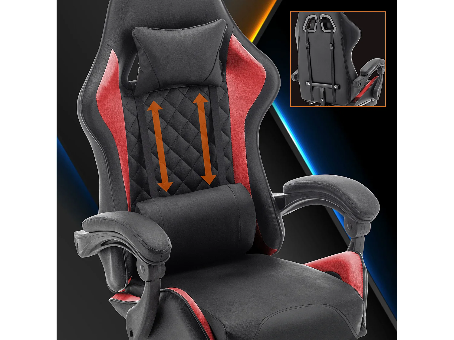 SVITA X-Stream chaise de jeu avec repose-pieds fauteuil de direction ergonomique rouge