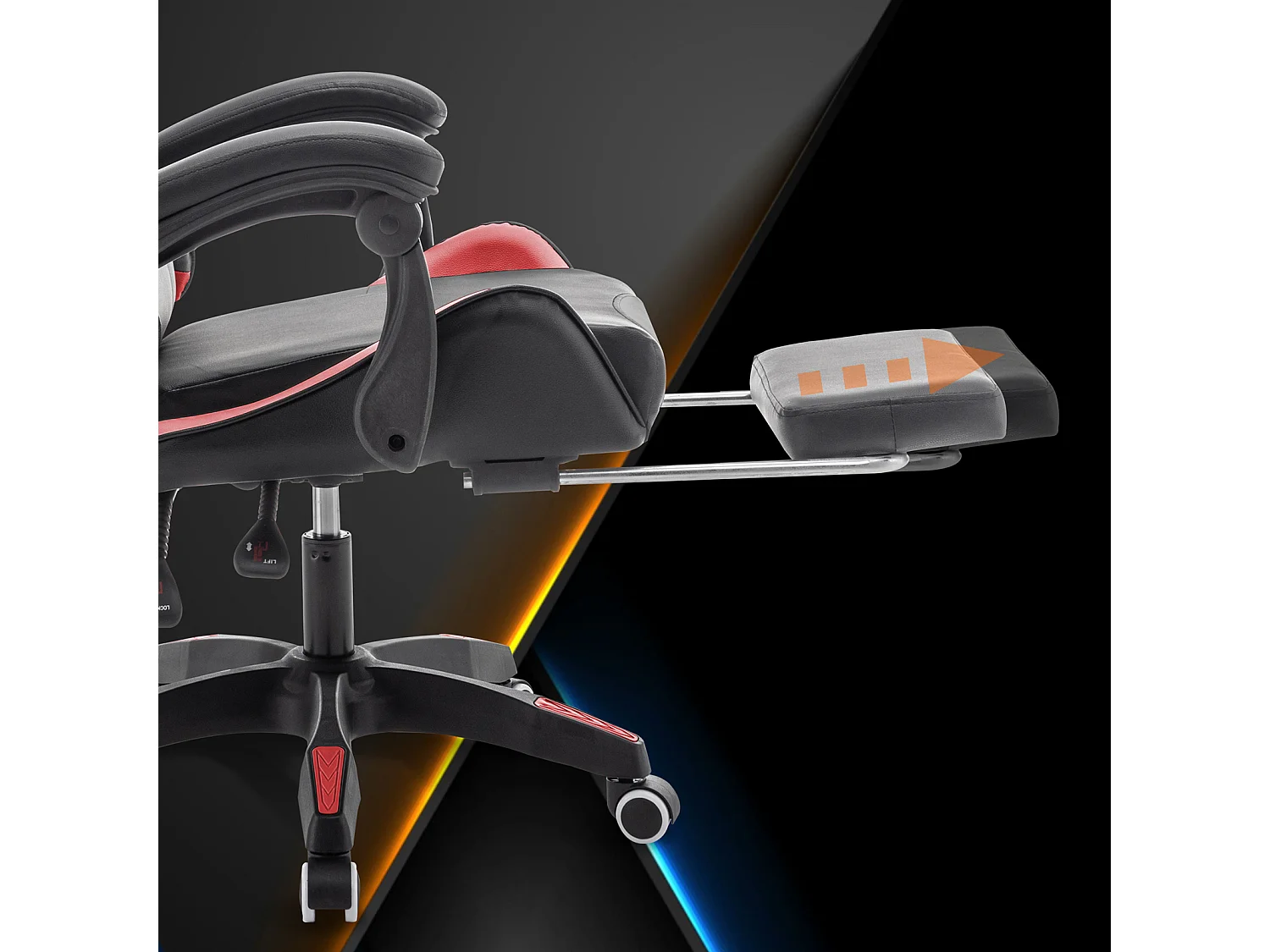 SVITA X-Stream chaise de jeu avec repose-pieds fauteuil de direction ergonomique rouge