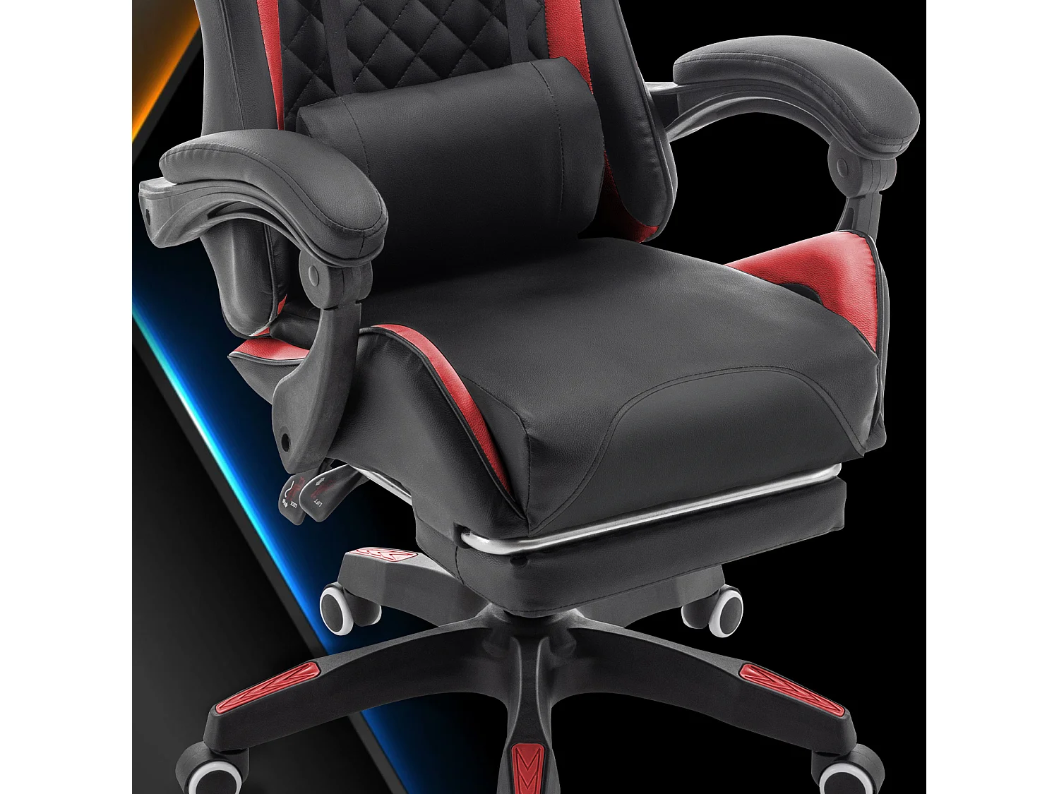 SVITA X-Stream chaise de jeu avec repose-pieds fauteuil de direction ergonomique rouge