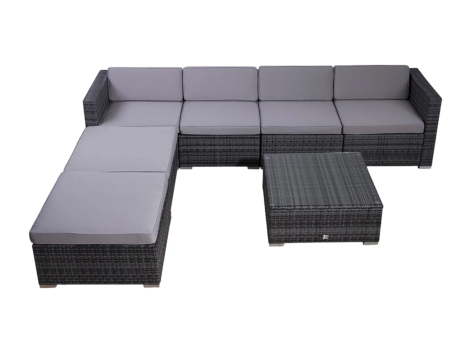 SVITA LUGANO salon de jardin en polyrotin salon de jardin canapé de jardin gris