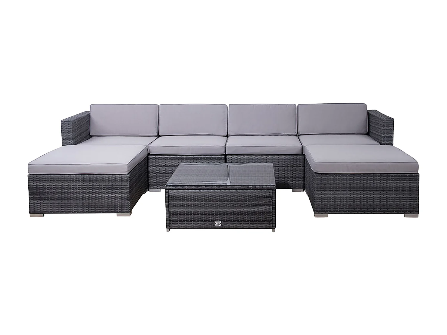 SVITA LUGANO salon de jardin en polyrotin salon de jardin canapé de jardin gris