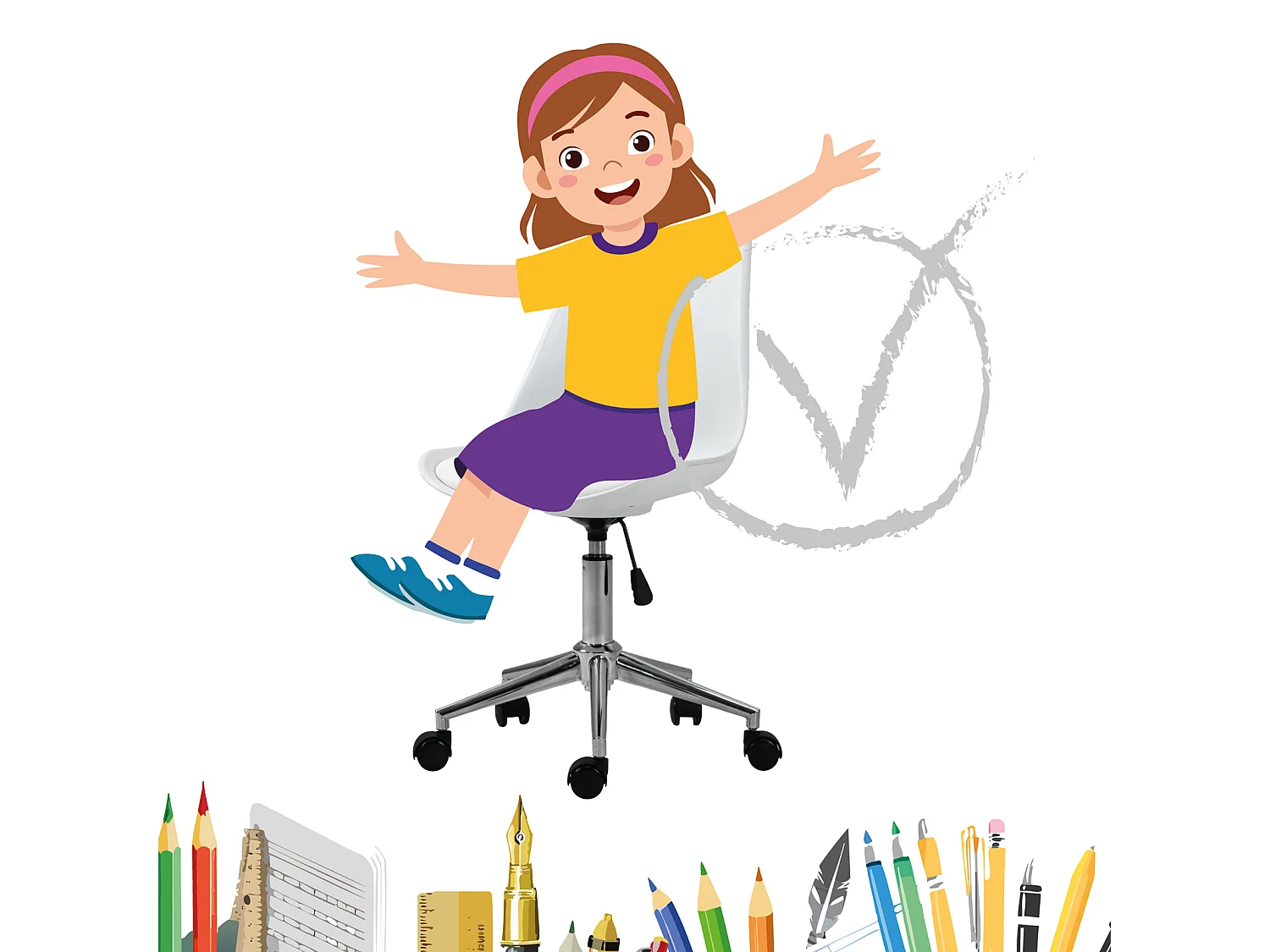 SVITA EDDY chaise de bureau pour enfants chaise pivotante chaise de bureau pour enfants blanc