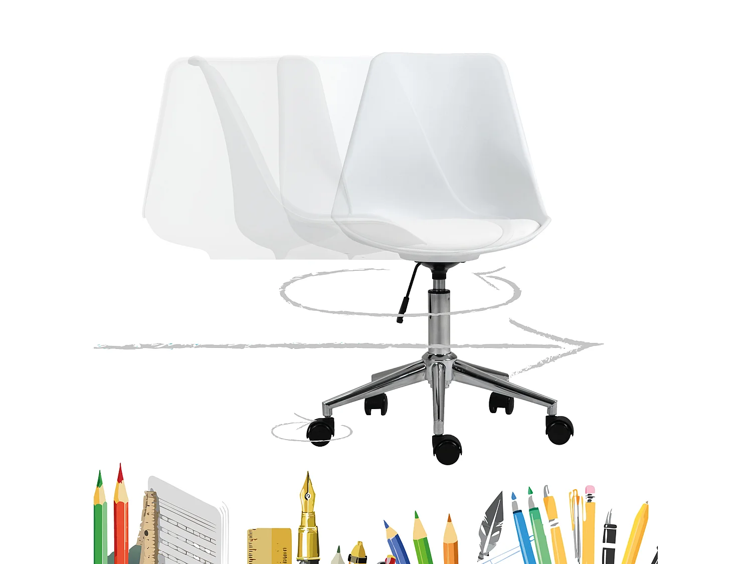 KINDERSCHREIBTISCHSTUHL EDDY Weiß