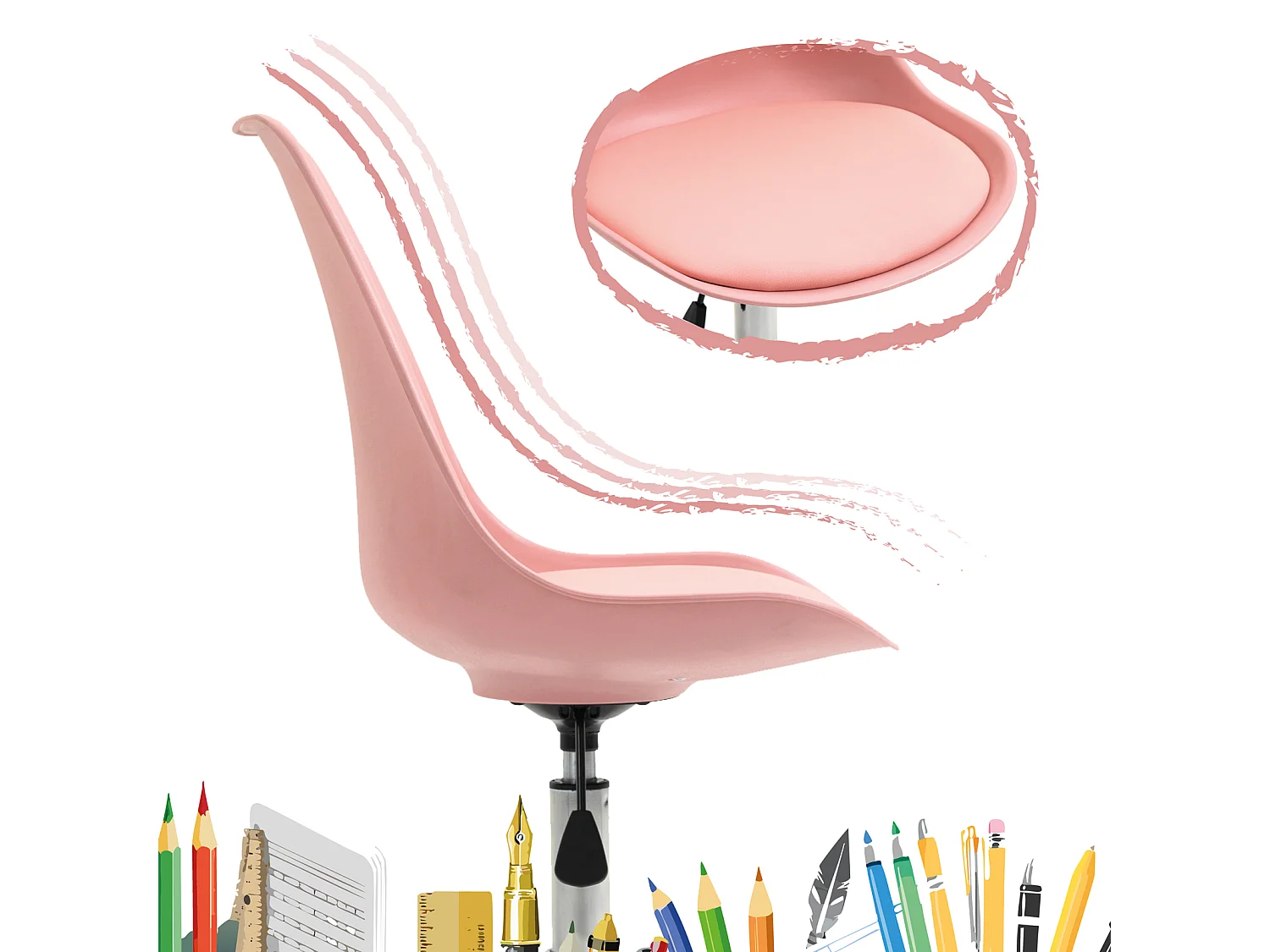 KINDERSCHREIBTISCHSTUHL EDDY Rosa