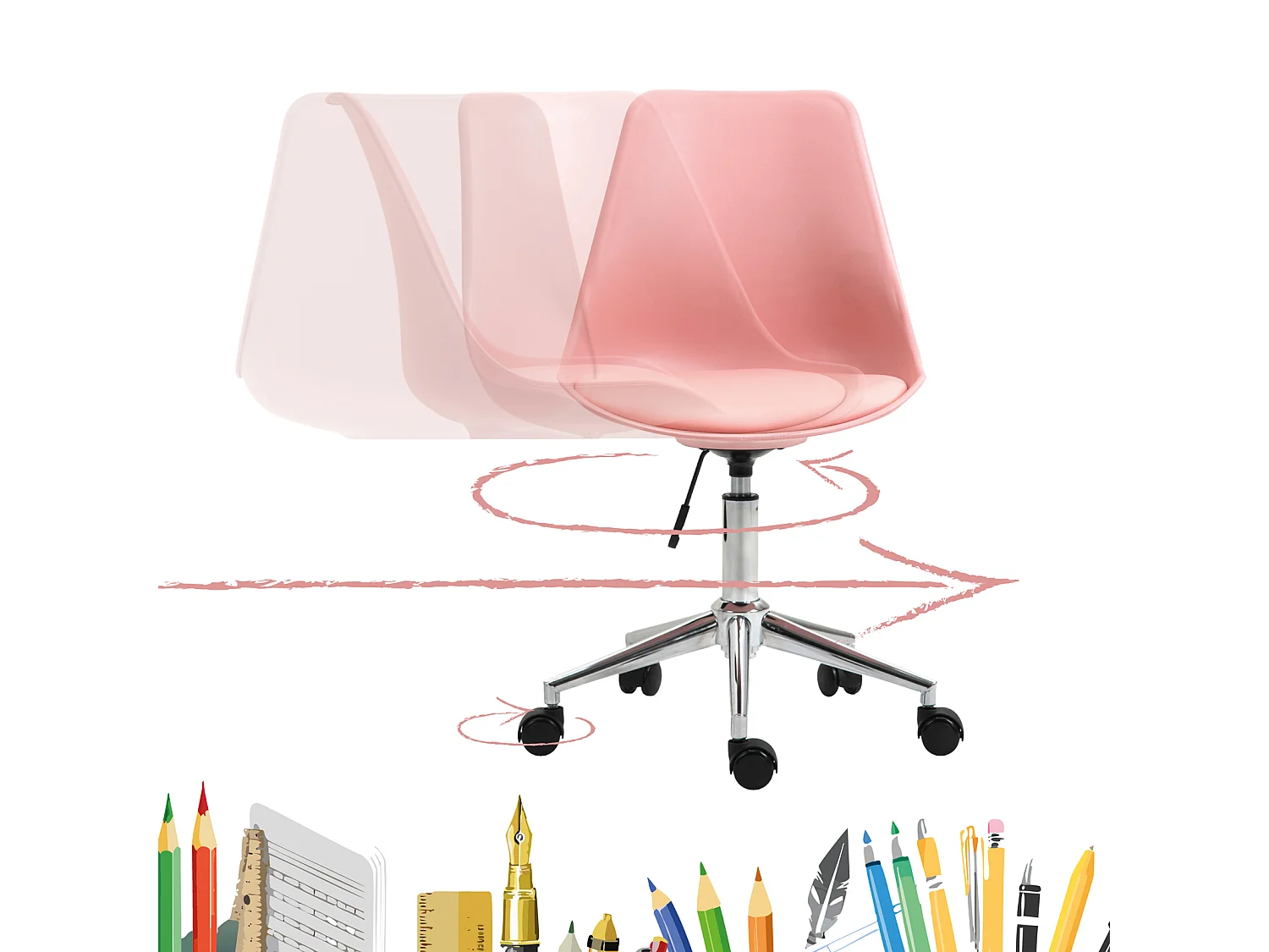 KINDERSCHREIBTISCHSTUHL EDDY Rosa