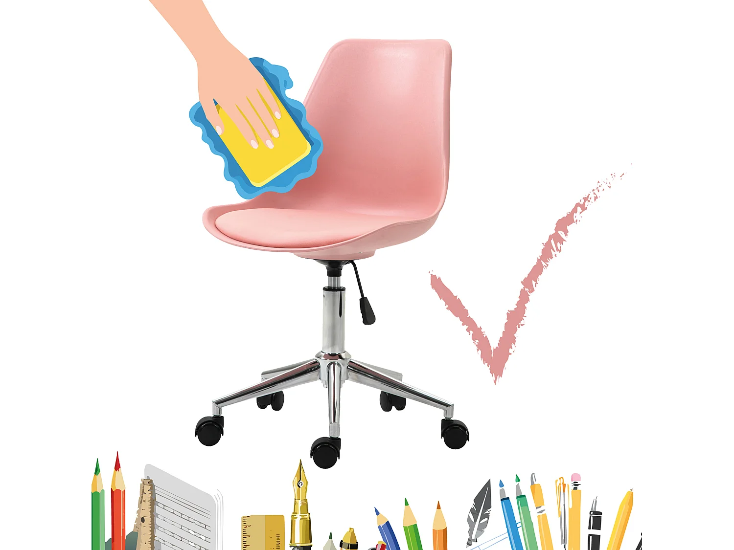 KINDERSCHREIBTISCHSTUHL EDDY Rosa