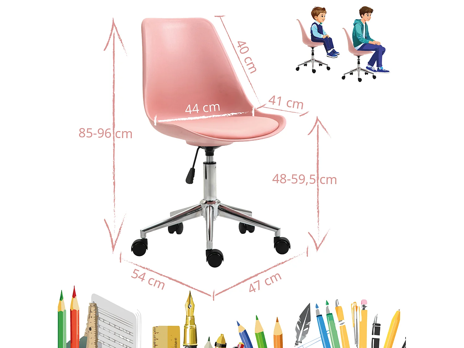KINDERSCHREIBTISCHSTUHL EDDY Rosa