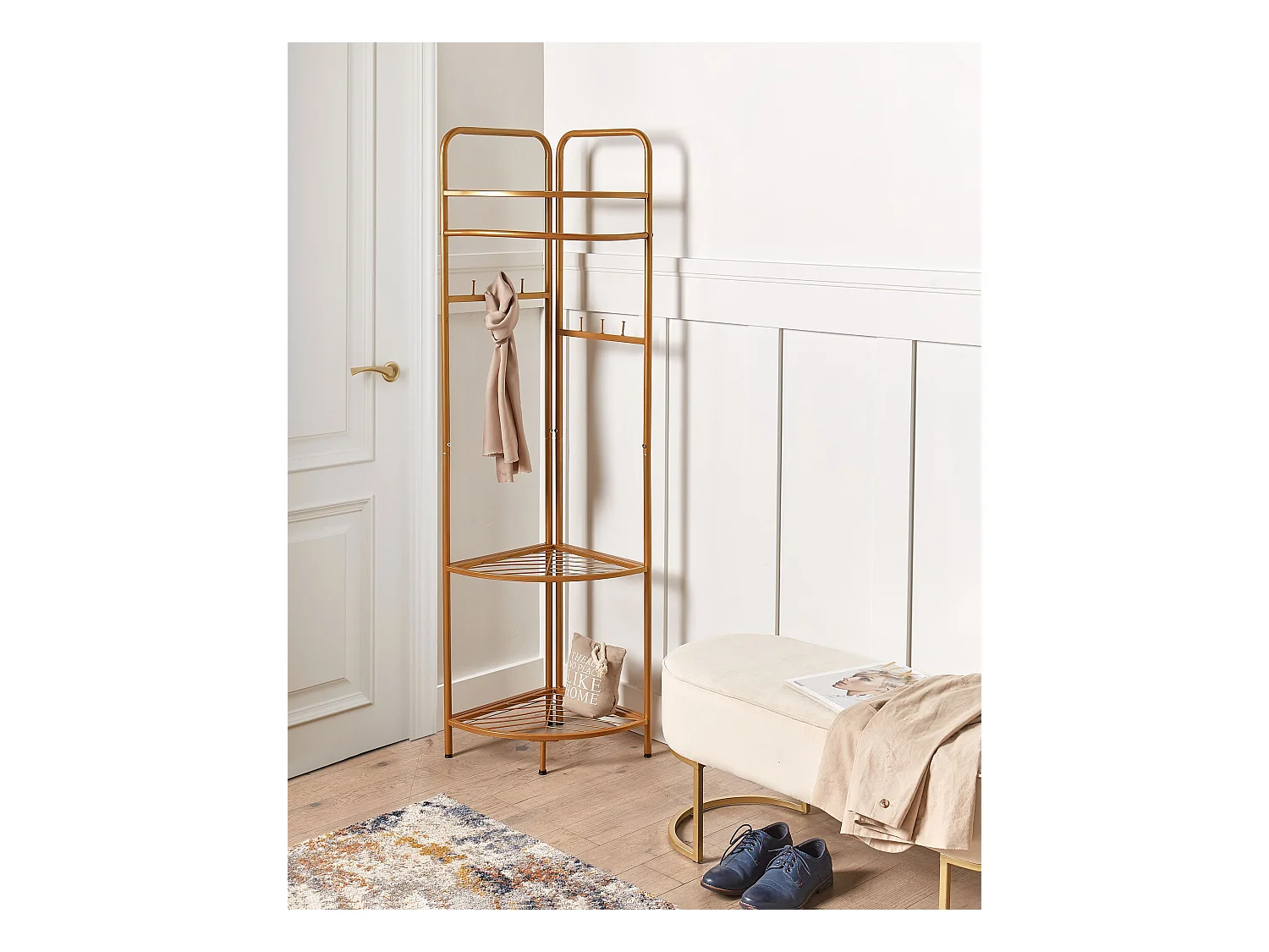 Eck-Garderobenständer LAWTON Gold