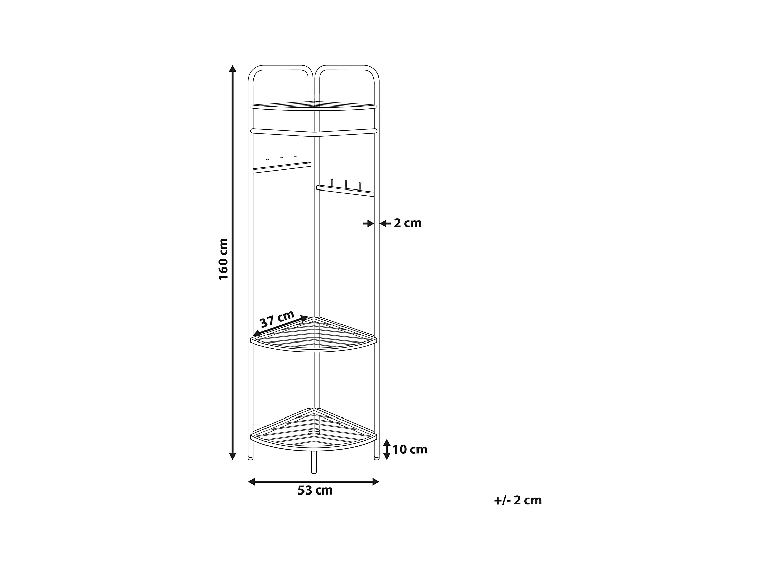 Eck-Garderobenständer LAWTON Gold